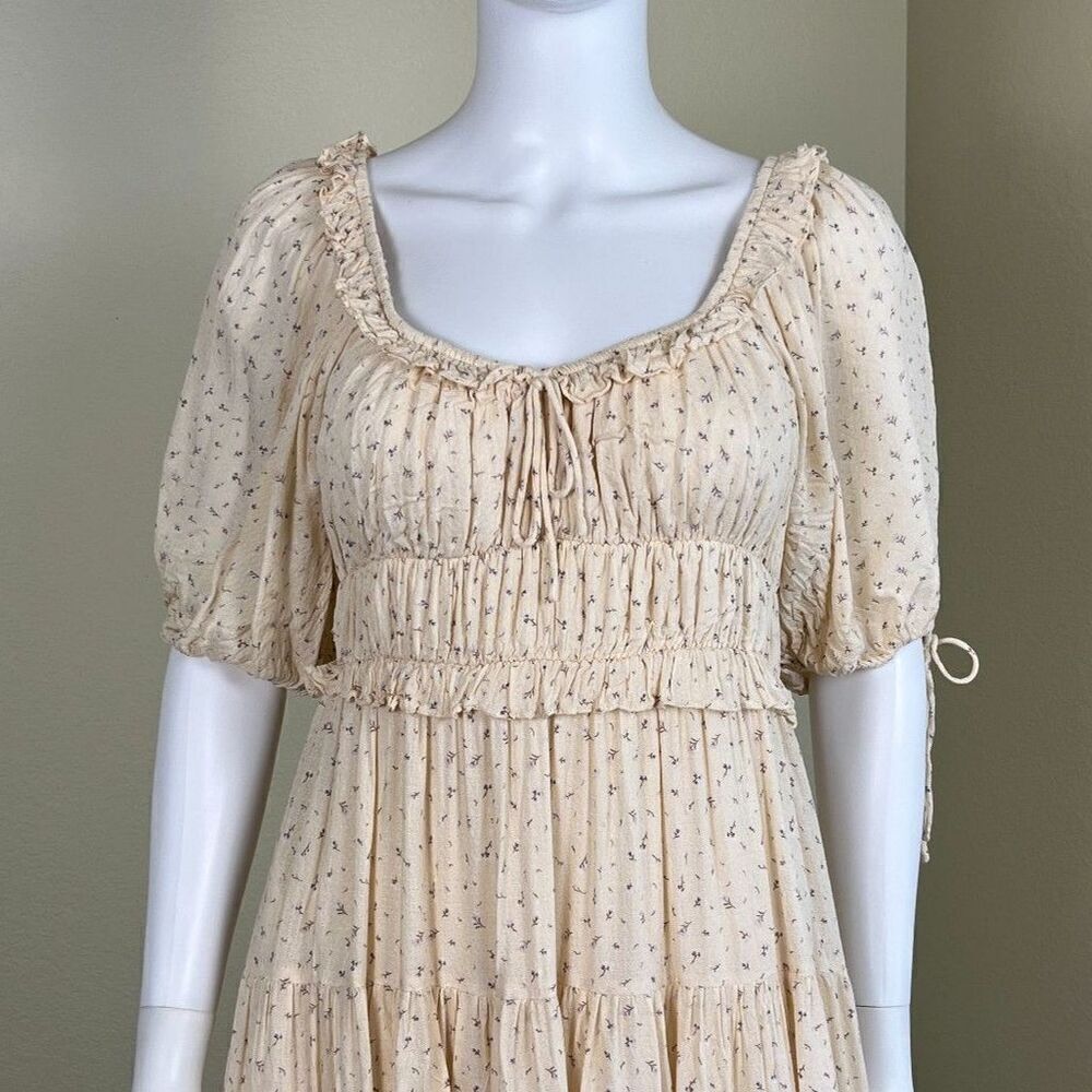 En Saison Women's Size S Yellow Roberta Floral Smocked Ruffle Midi Dress Yellow - Picture 5 of 16